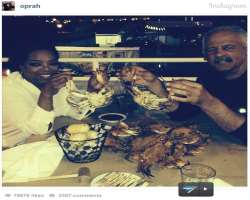 Oprah Winfrey eating non vegetarian food